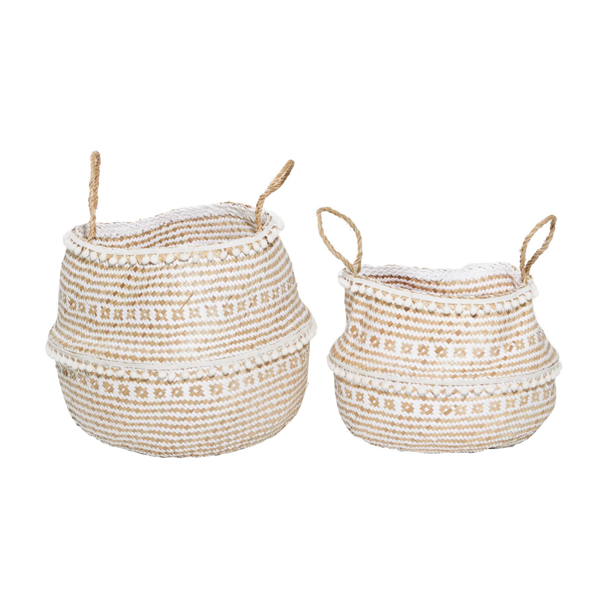 Brown Wood Natural Storage Basket Set